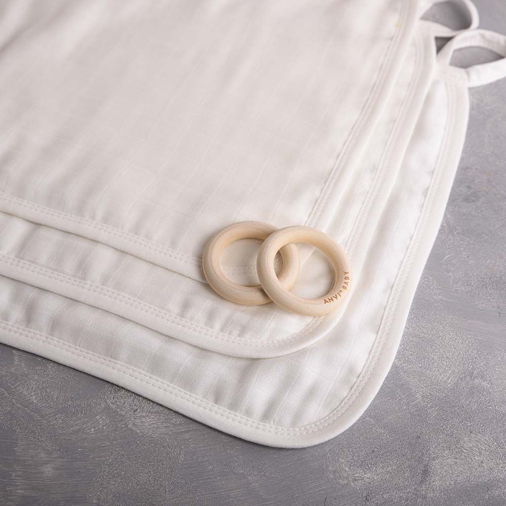 Anvi Baby - Organic Bamboo Face Cloth Pack Of 3 - White