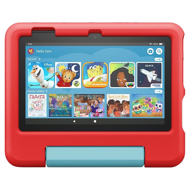 Amazon - Fire Fire 7 Kids 12th Gen Tablet 16GB - Red