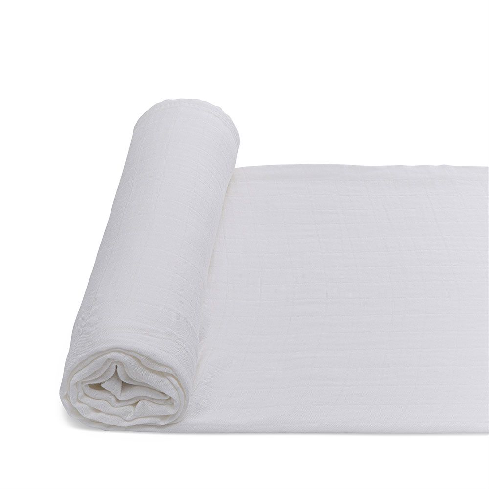 Anvi Baby - Organic Bamboo Muslin Swaddle - White Mist