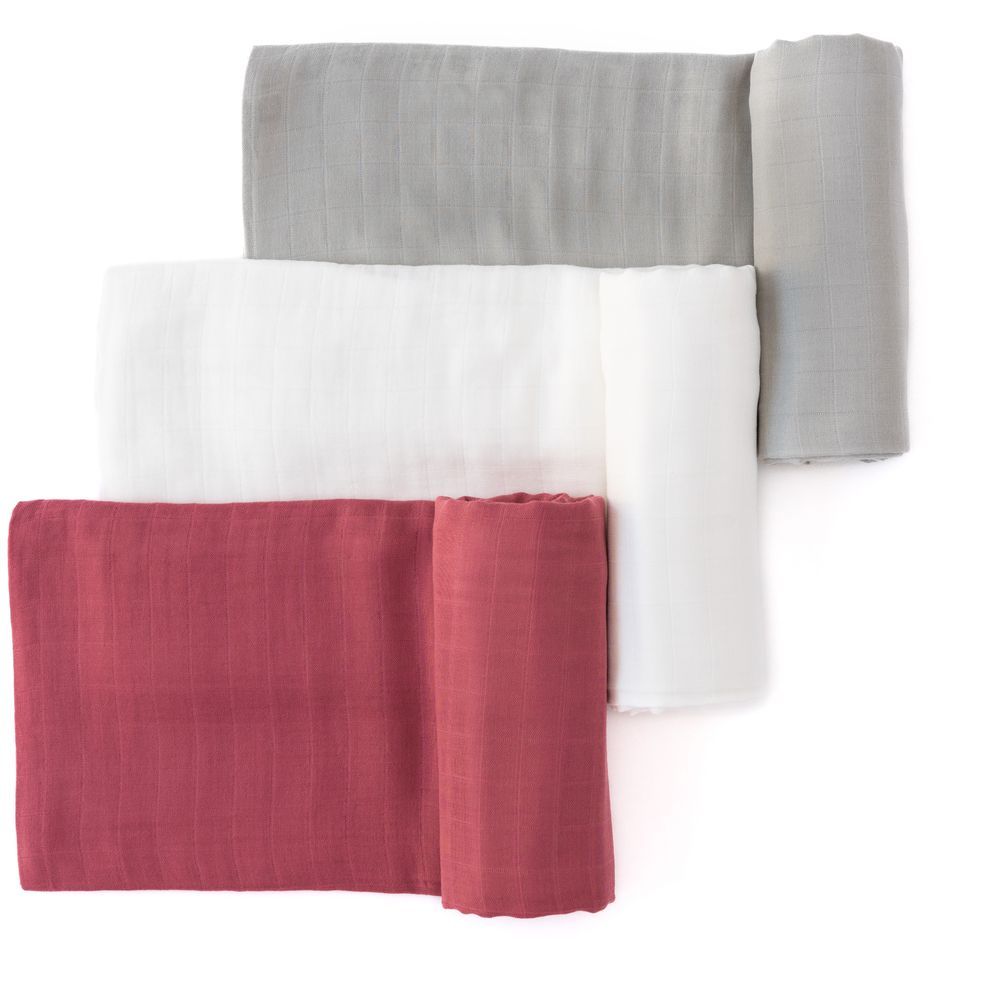 Anvi Baby - Maroon Moon Bamboo Swaddle 120x120cm - Pack of 3