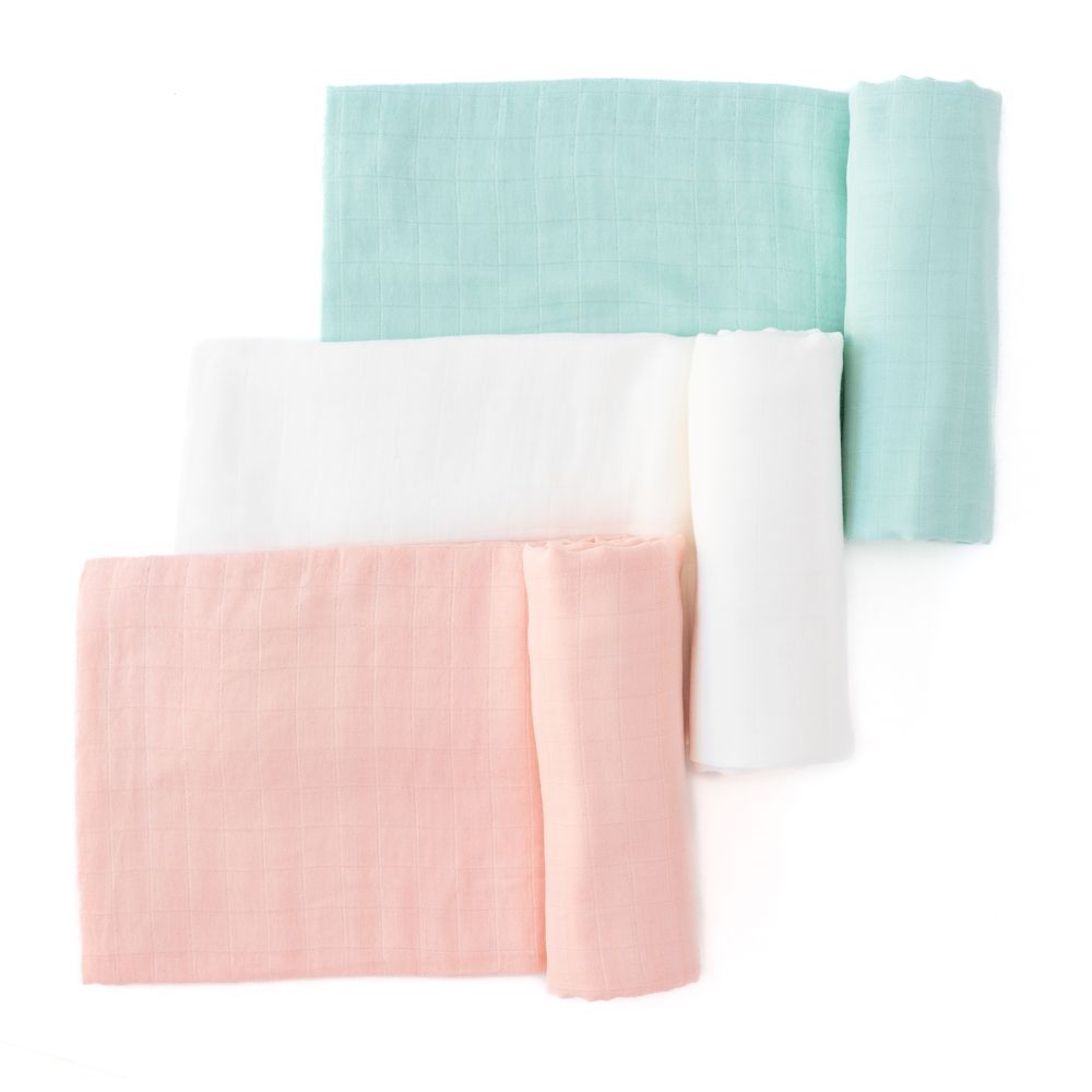 Anvi Baby - Pastel Perfection Bamboo Swaddle 120x120cm - Pack of 3