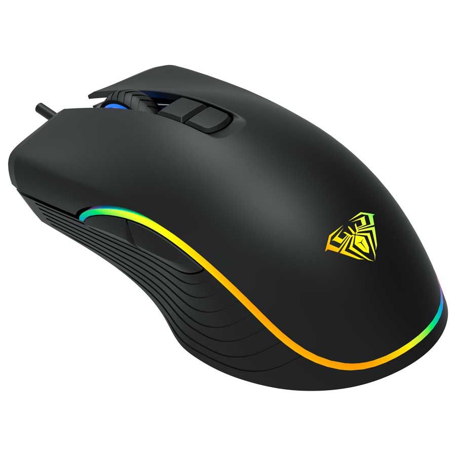 Aula - F806 Wind RGB Gaming Mouse W/ Rainbow Backlight - Black