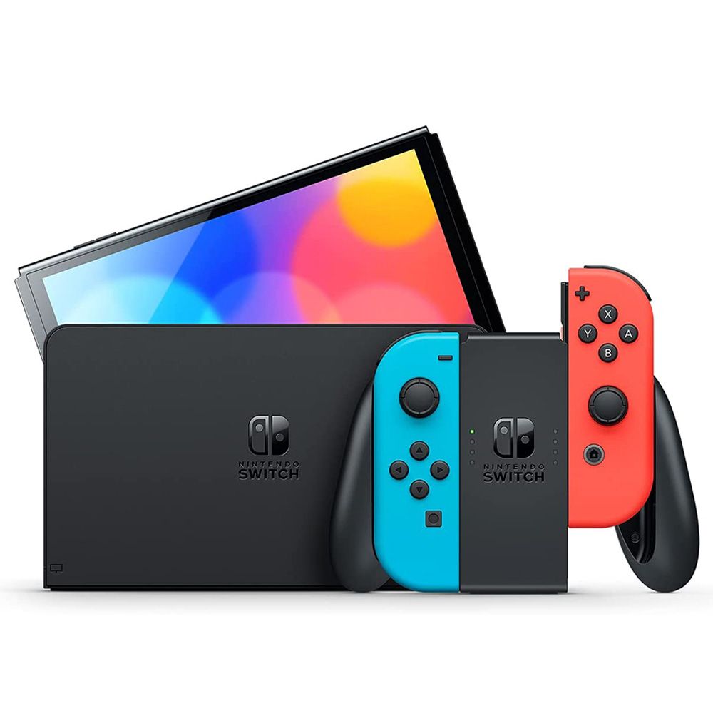 Nintendo - Switch OLED 2021 - Neon Red/Blue Joy-Con