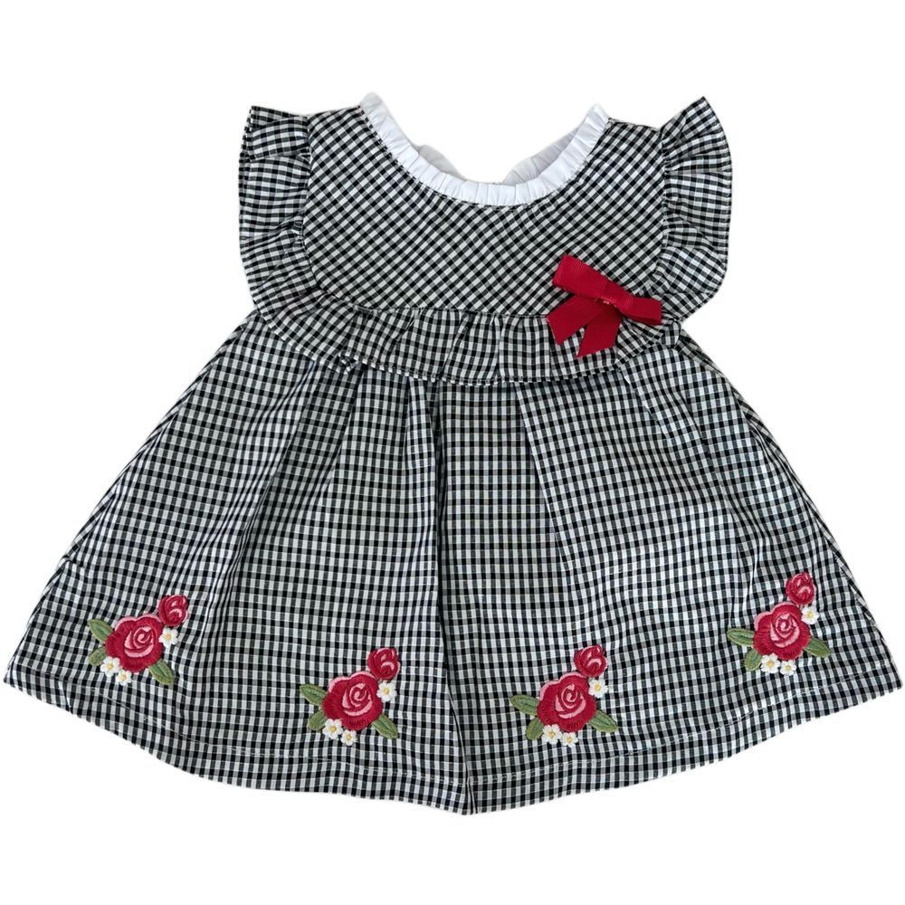 By,Ray - Sleeveless Checks Dress - Red Flowers