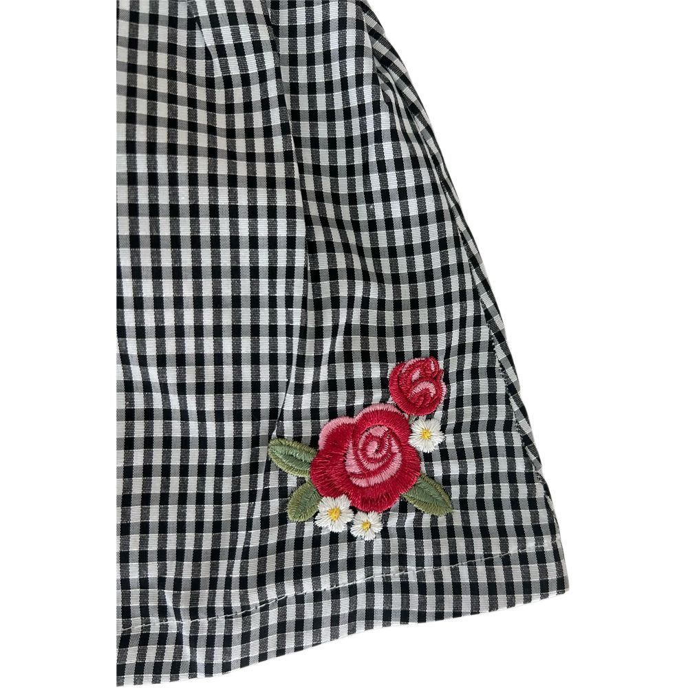 By,Ray - Sleeveless Checks Dress - Red Flowers