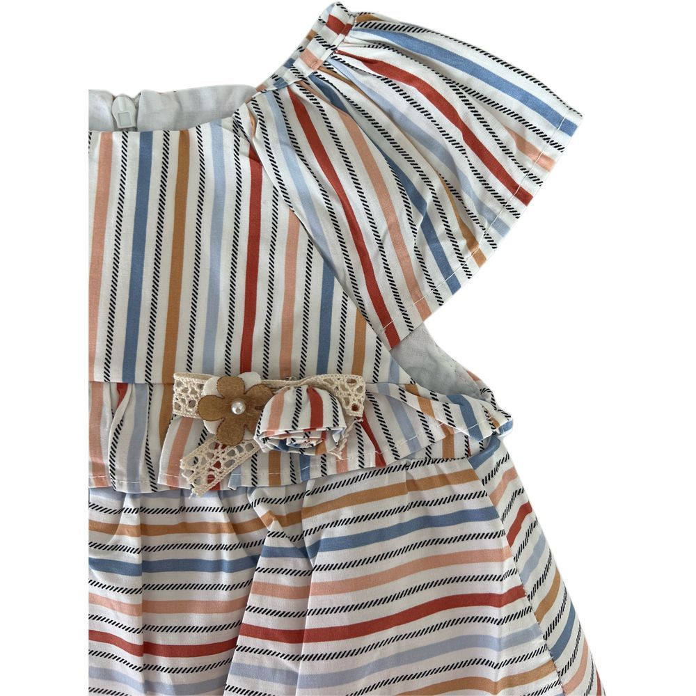 By,Ray - Cap Sleeves Stripes Dress