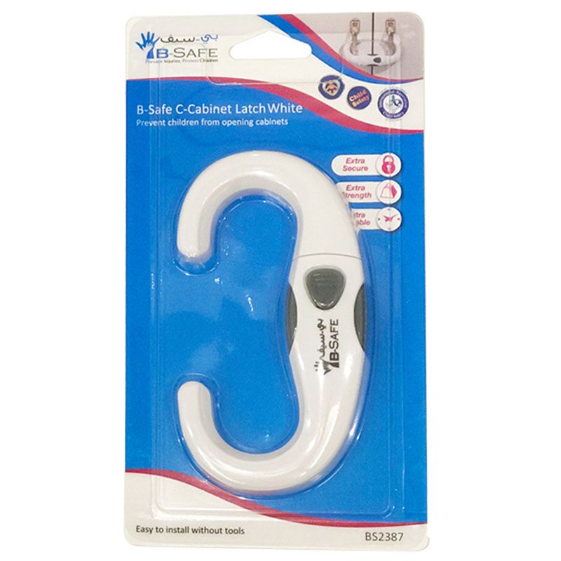 B-Safe - C Cabinet Latch - White