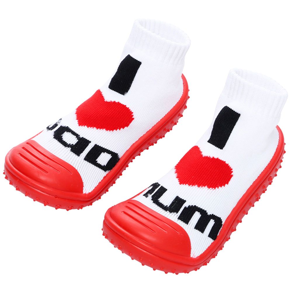 COOL GRIP Baby Shoe Socks I Love Dad & Mom