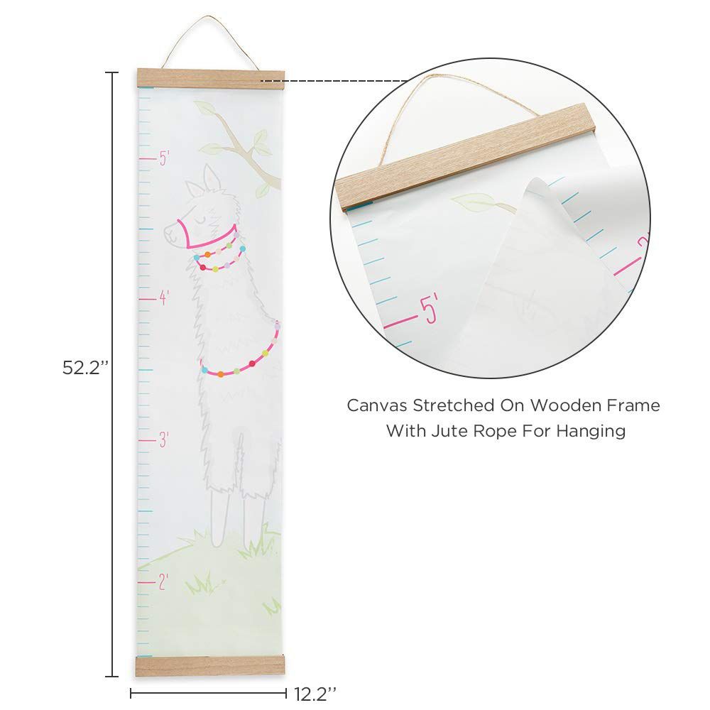 Baby Aspen - Llama Hanging Growth Chart - Pink