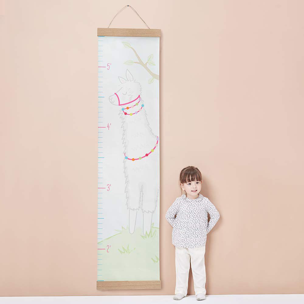 Baby Aspen - Llama Hanging Growth Chart - Pink