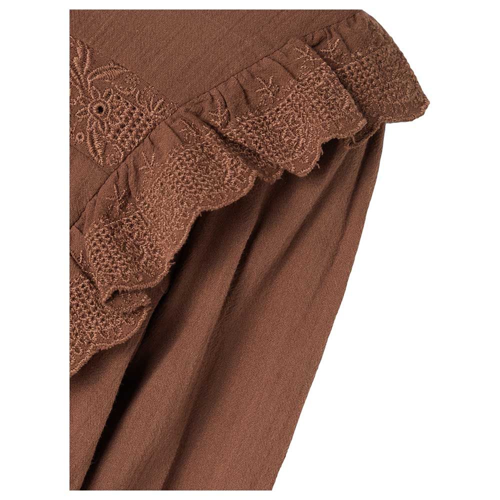 Name it - Organic Long Sleeved Ruffle Shirt - Chestnut