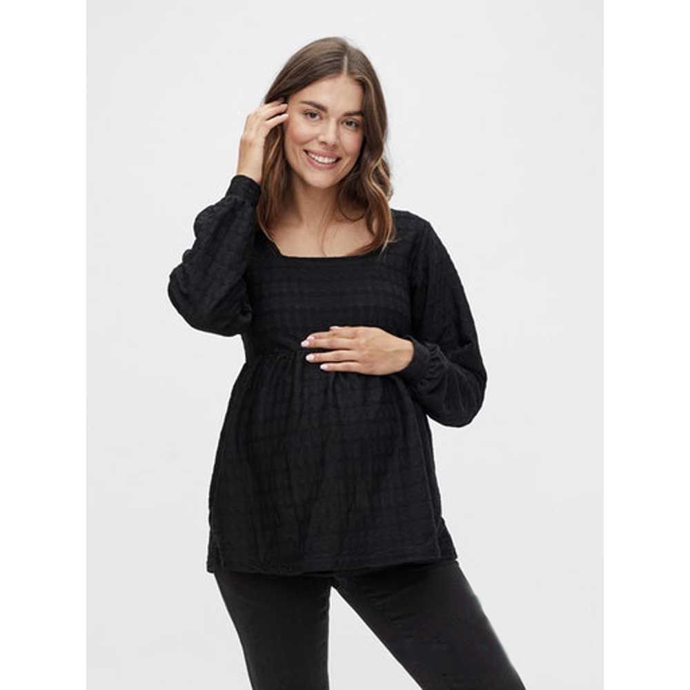 Mamalicious - Long Sleeves Loose Maternity Top - Black