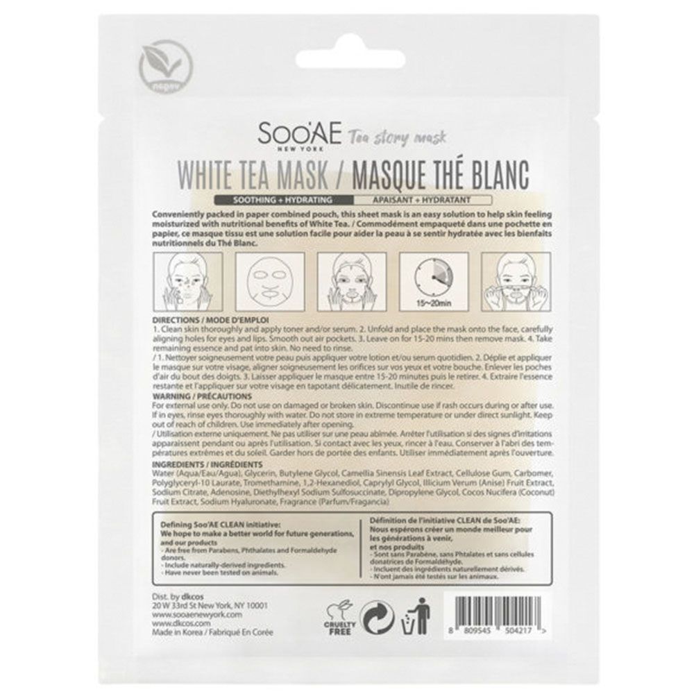 Soo'ae - Tea Story - White Tea Mask