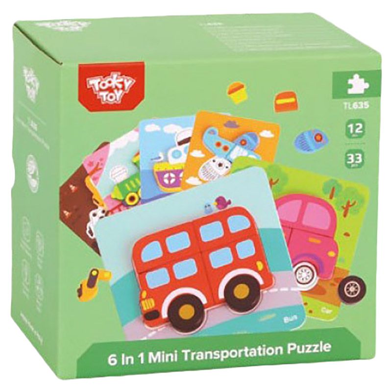 Tooky Toy - 6-in-1 Mini Transportation Puzzle