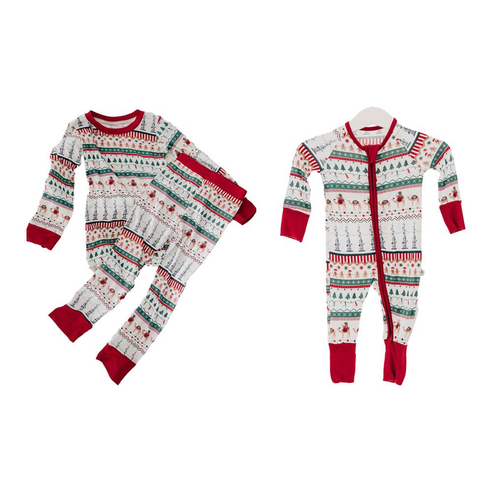 Lullabae - Camel Claus Twinning Christmas Sleepwear for Baby and Kid