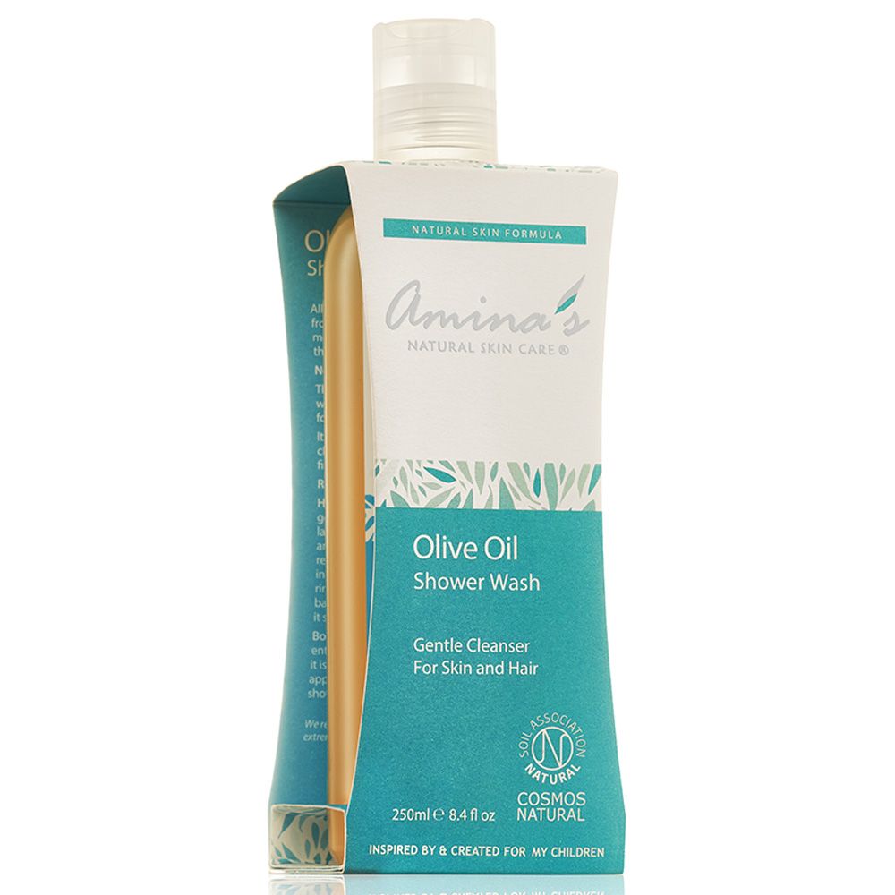 Amina's Natural Skin Care - Natural Olive Oil Shower Wash 250ml + Natural Aloe Vera Baby Cream 120ml