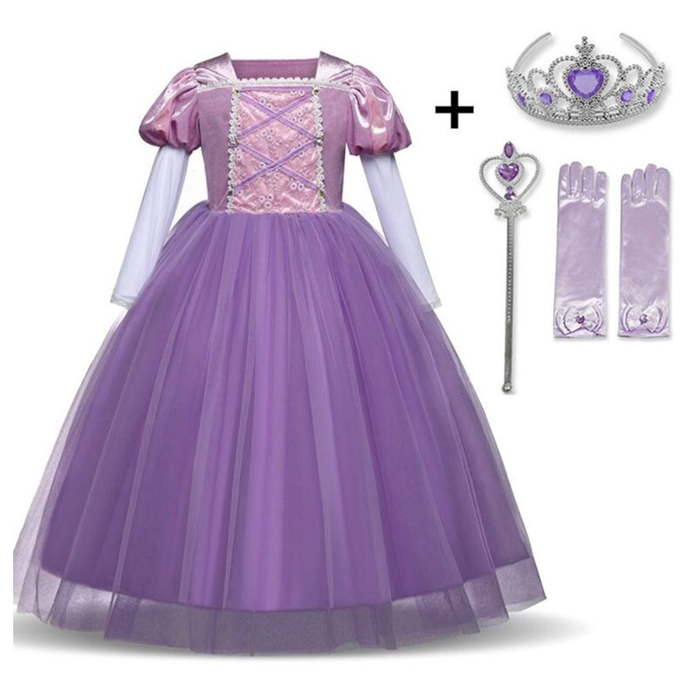 Fitto - Princess Rapunzel Costume w/ Accessories - Purple