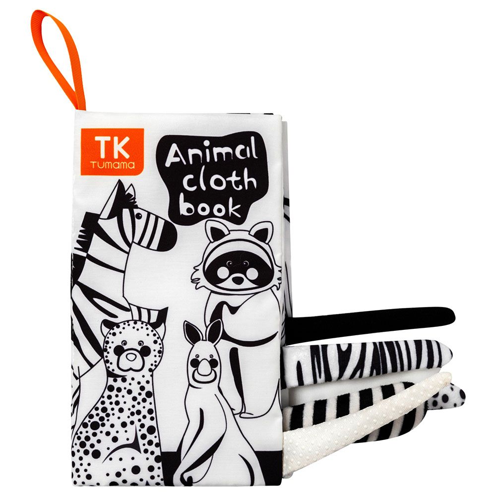 Tumama - Black & White Animal Sensory Tail Cloth Book