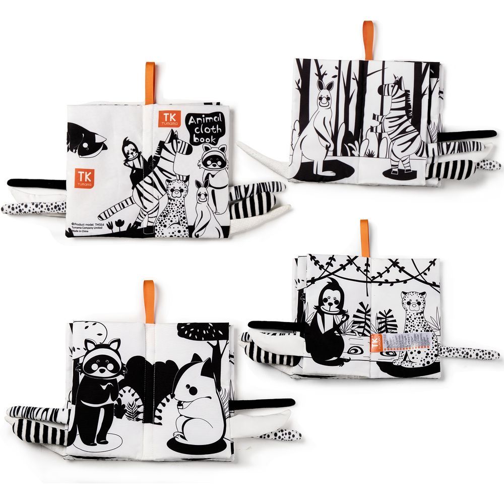 Tumama - Black & White Animal Sensory Tail Cloth Book