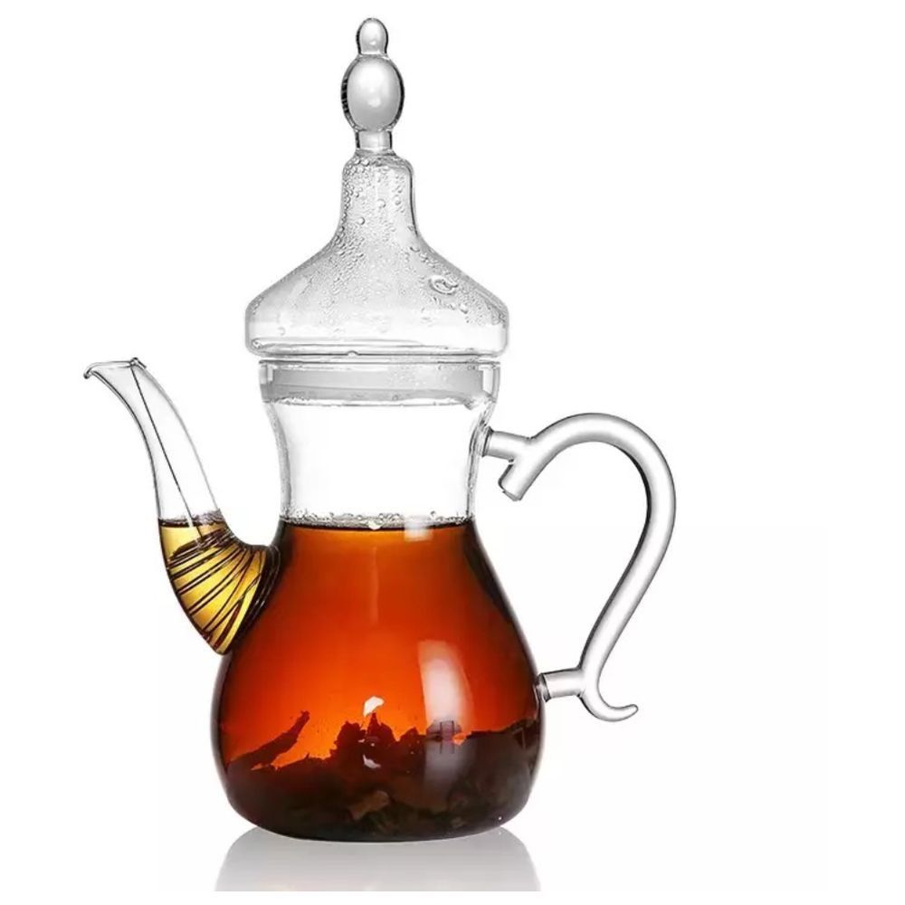 1Chase - Heat Resistant Borosilicate Arabic Glass Teapot 1000ml