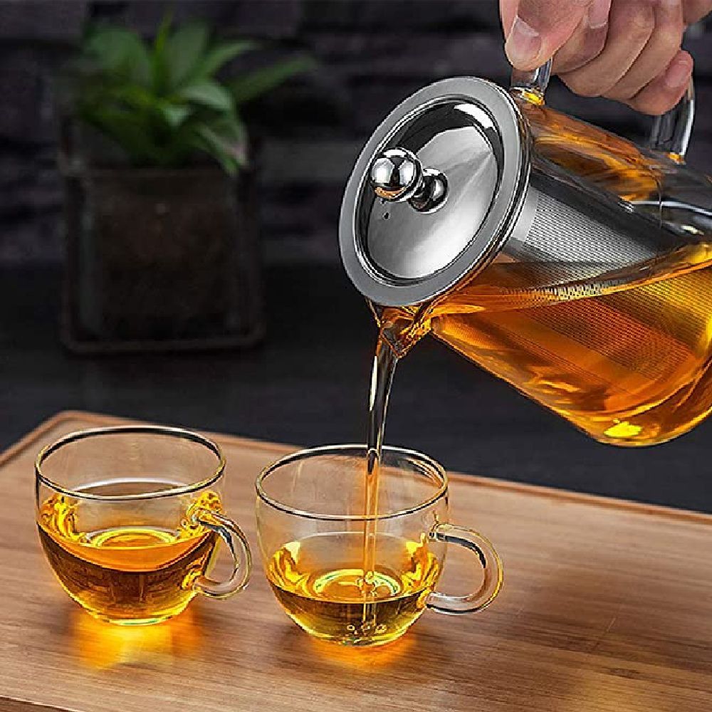 1Chase - Heat Resistant Glass Teapot W/ Strainer 950ml 