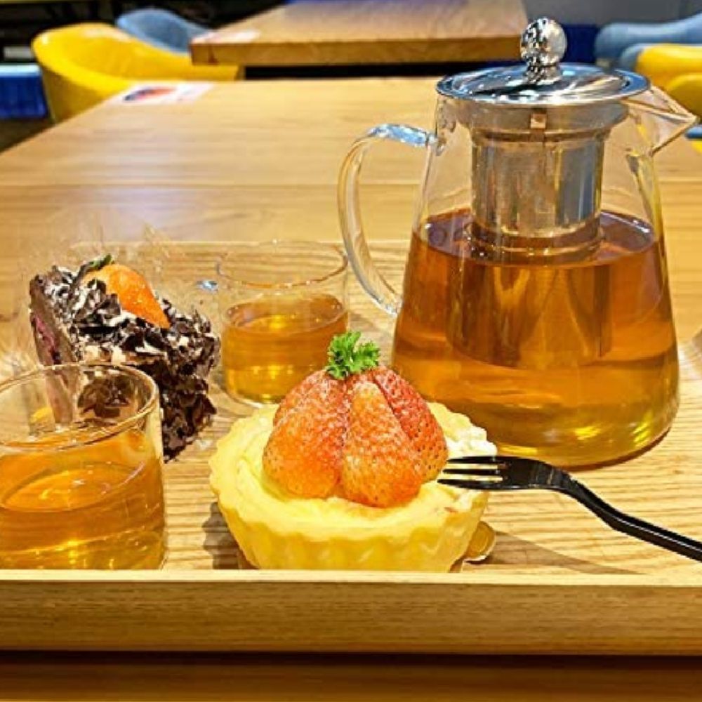 1Chase - Heat Resistant Glass Teapot W/ Strainer 950ml 