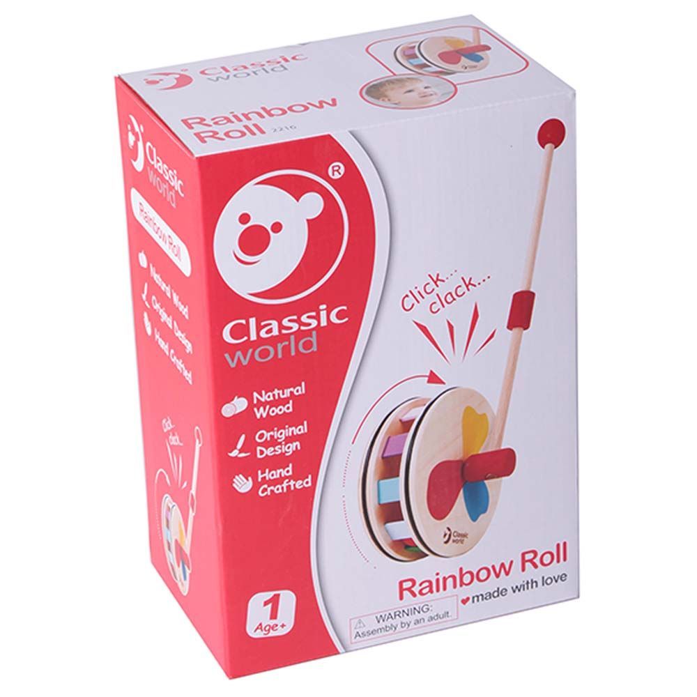 Classic World - Rainbow Roll And Pull Along Toy