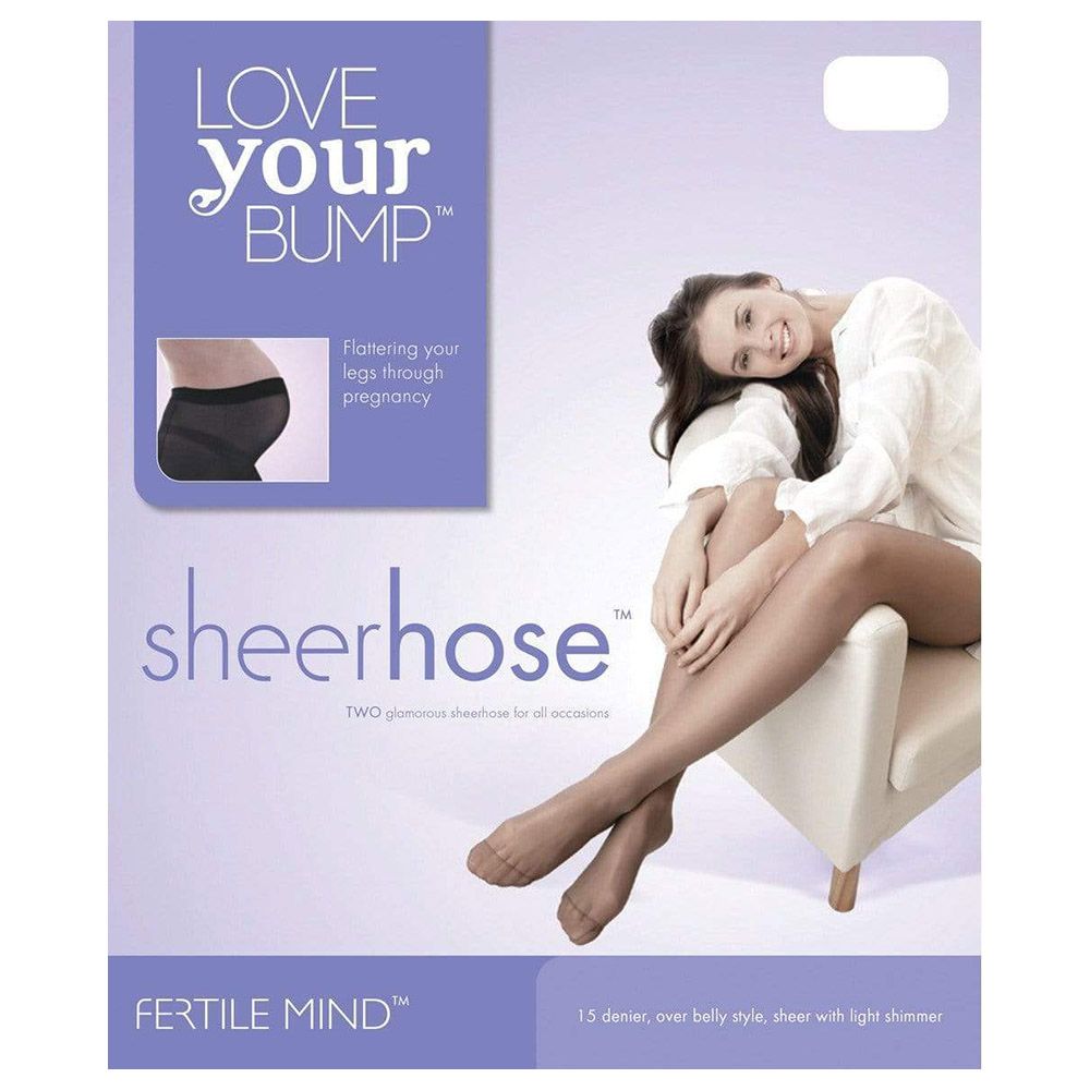 Fertile Mind - Maternity Tights Sheer Hose Pack Of 2 - Black