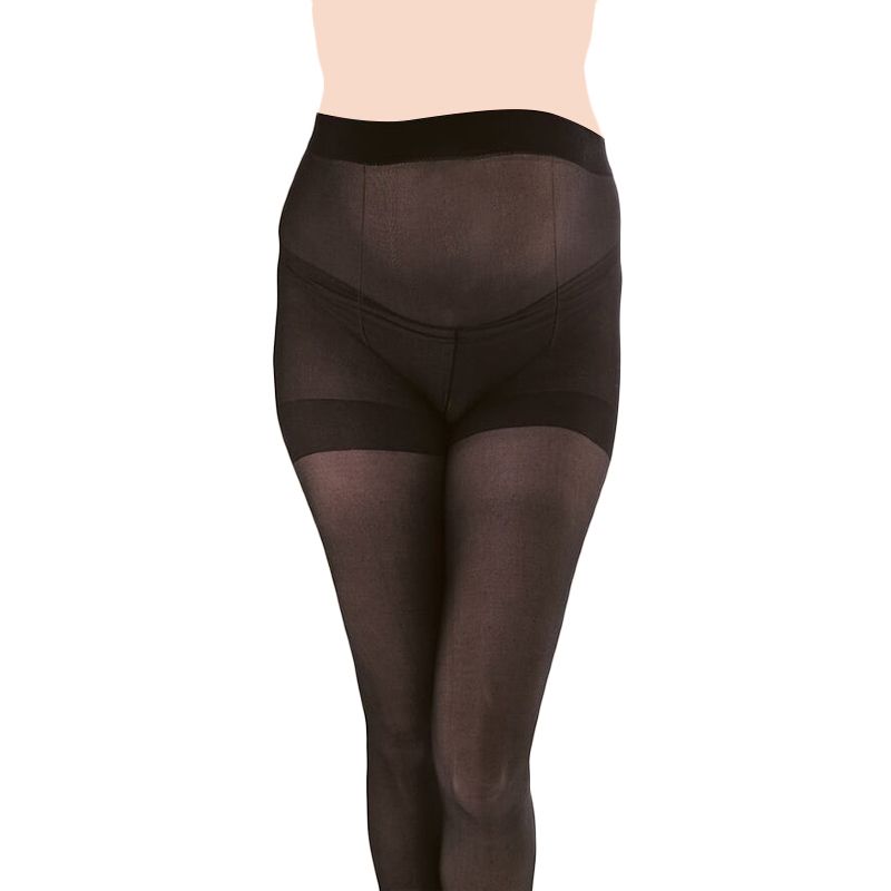 Fertile Mind - Maternity Tights Sheer Hose Pack Of 2 - Black