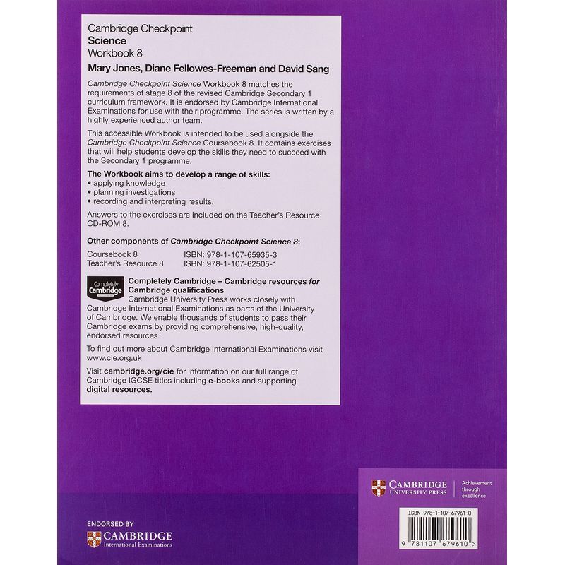 Cambridge Checkpoint Science Workbook 8