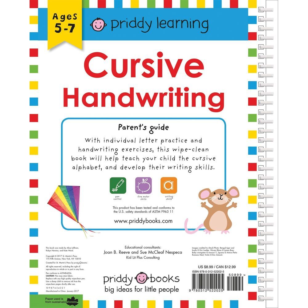 كتاب خط Wipe Clean Workbook Cursive Handwriting