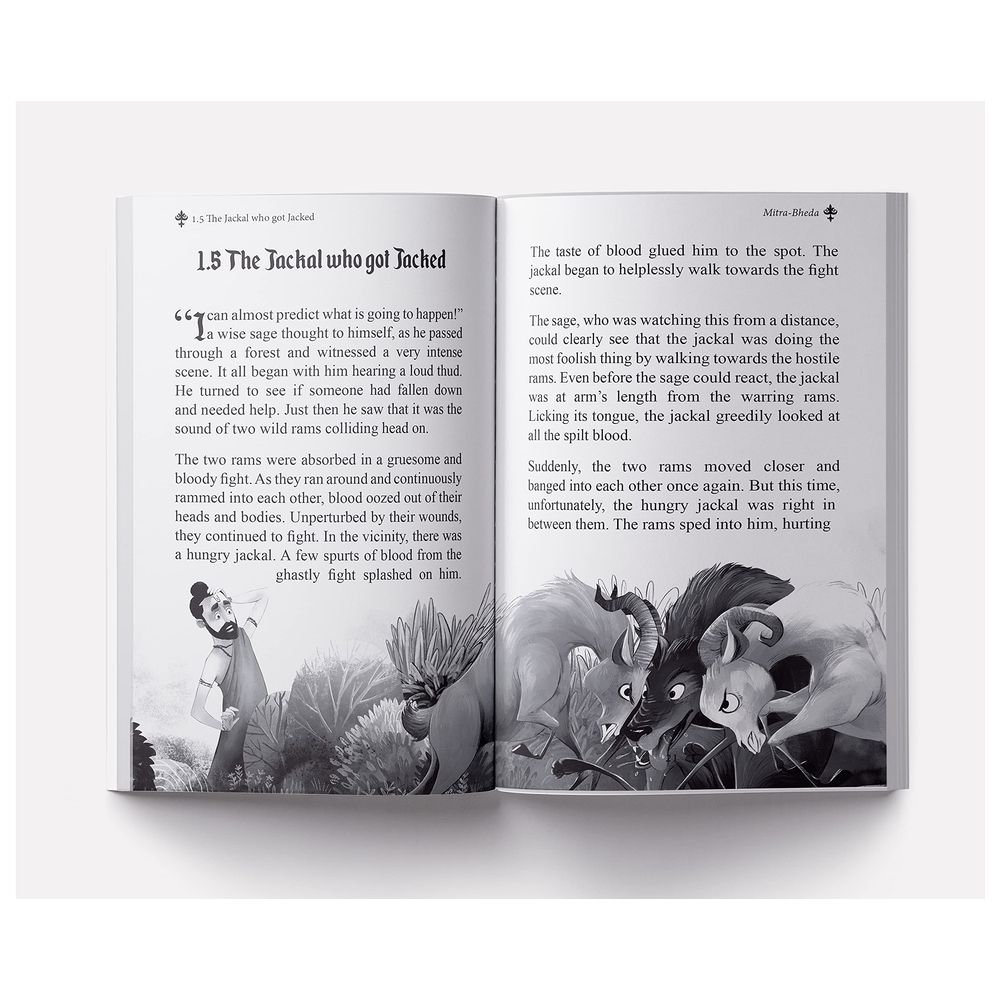 Panchatantra For Children: Illustrated Stories (Black And White)