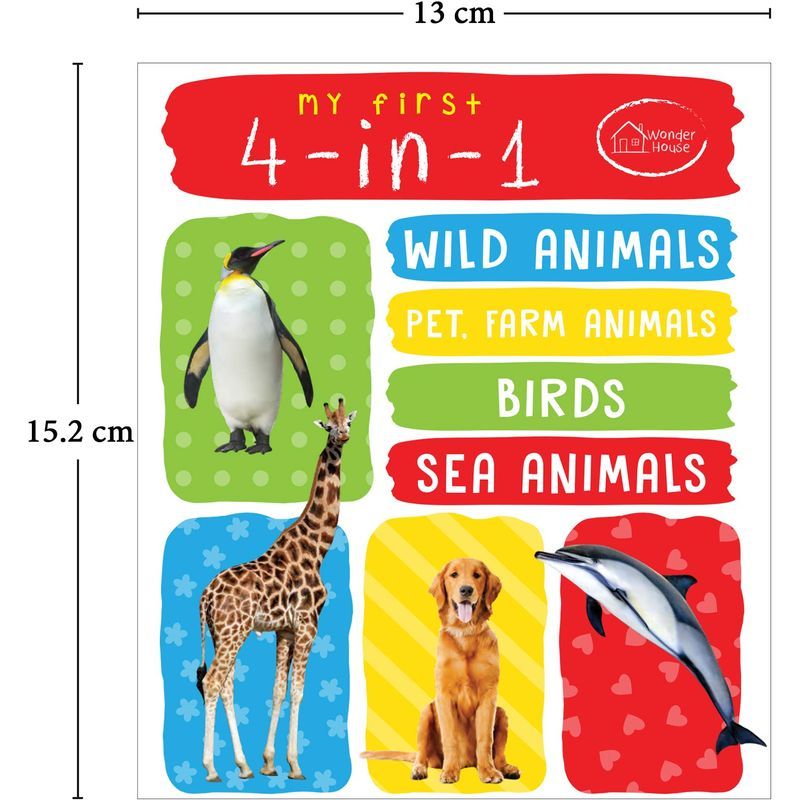 My First 4-In-1 One Wild Animals, Pet And Farm Animals, Birds, Sea Animals