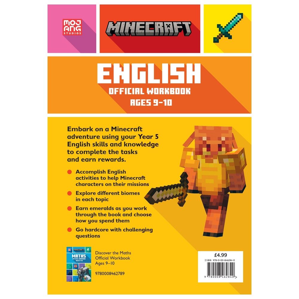 Minecraft Education Minecraft English Ages 9 10 Official Workbook