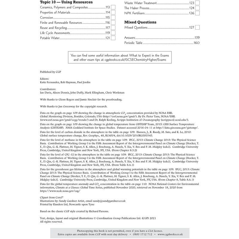 New Gcse Chemistry Exam Practice Workbook