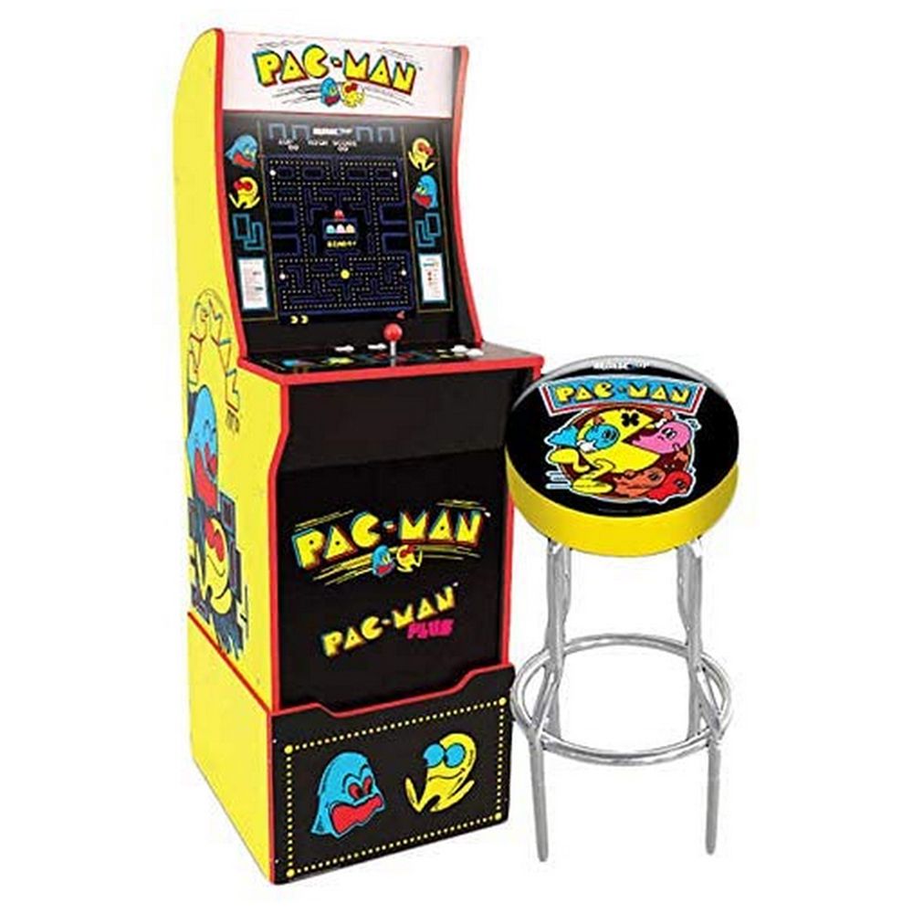 Arcade1Up - Pac-Man 2-In-1 Games With Light-Up Marquee Stool And Riser Set