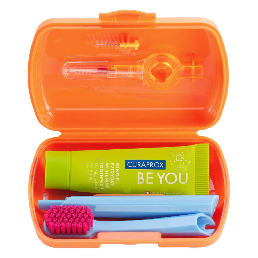 Curaprox - Travel Set Orange Travel Toothbrush Box