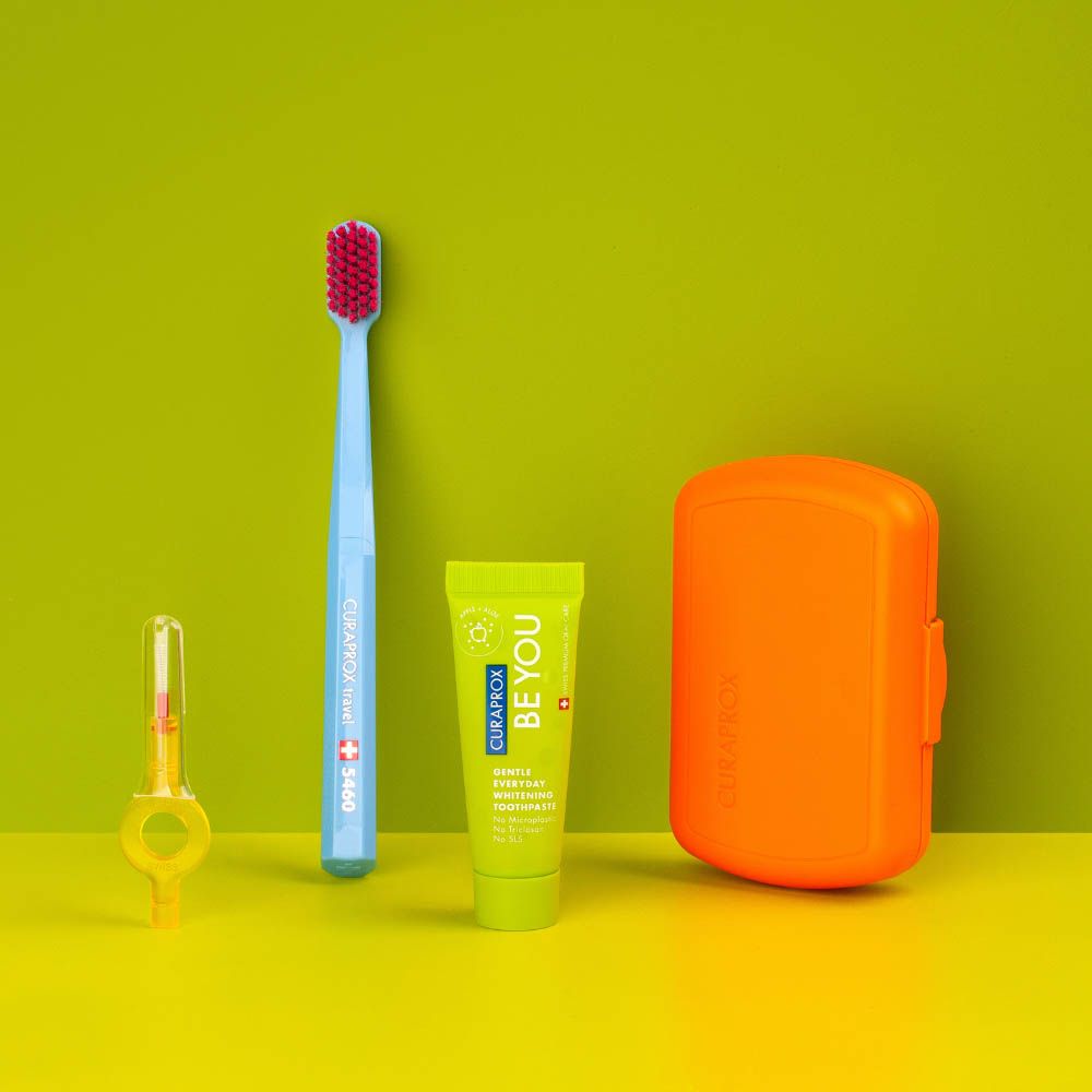 Curaprox - Travel Set Orange Travel Toothbrush Box