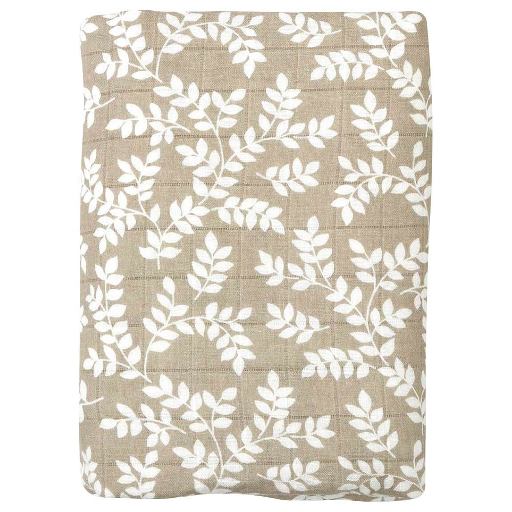 A little Lovely Company - Muslin Cloth Leaves XL - Taupe