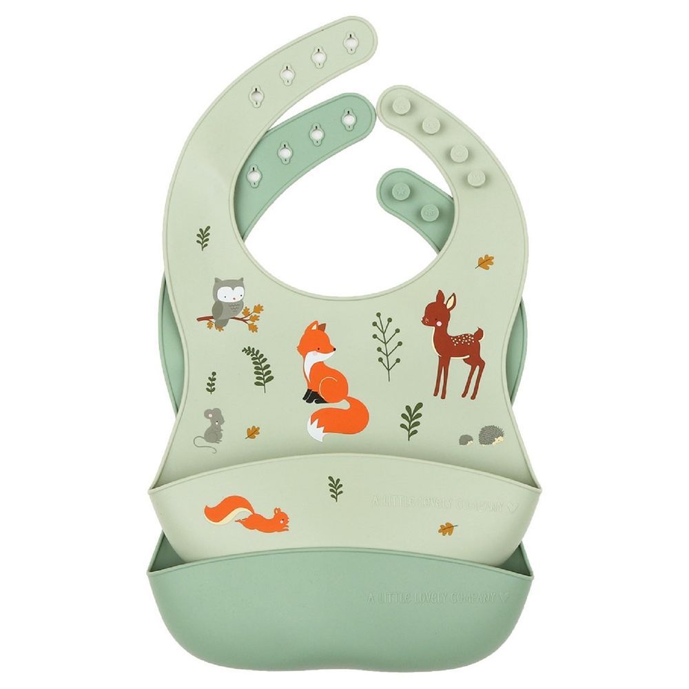 A little Lovely Company - Forest Friends Silicone Bib - Pack of 2