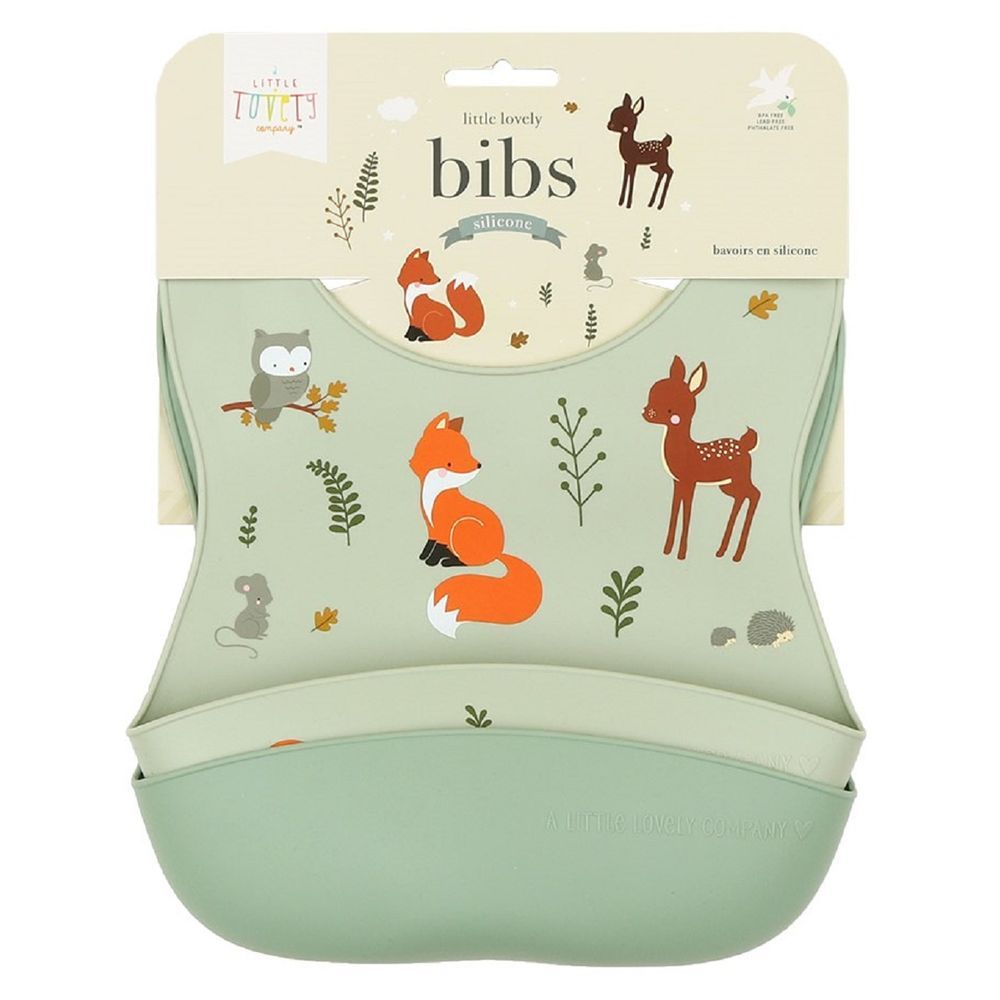 A little Lovely Company - Forest Friends Silicone Bib - Pack of 2