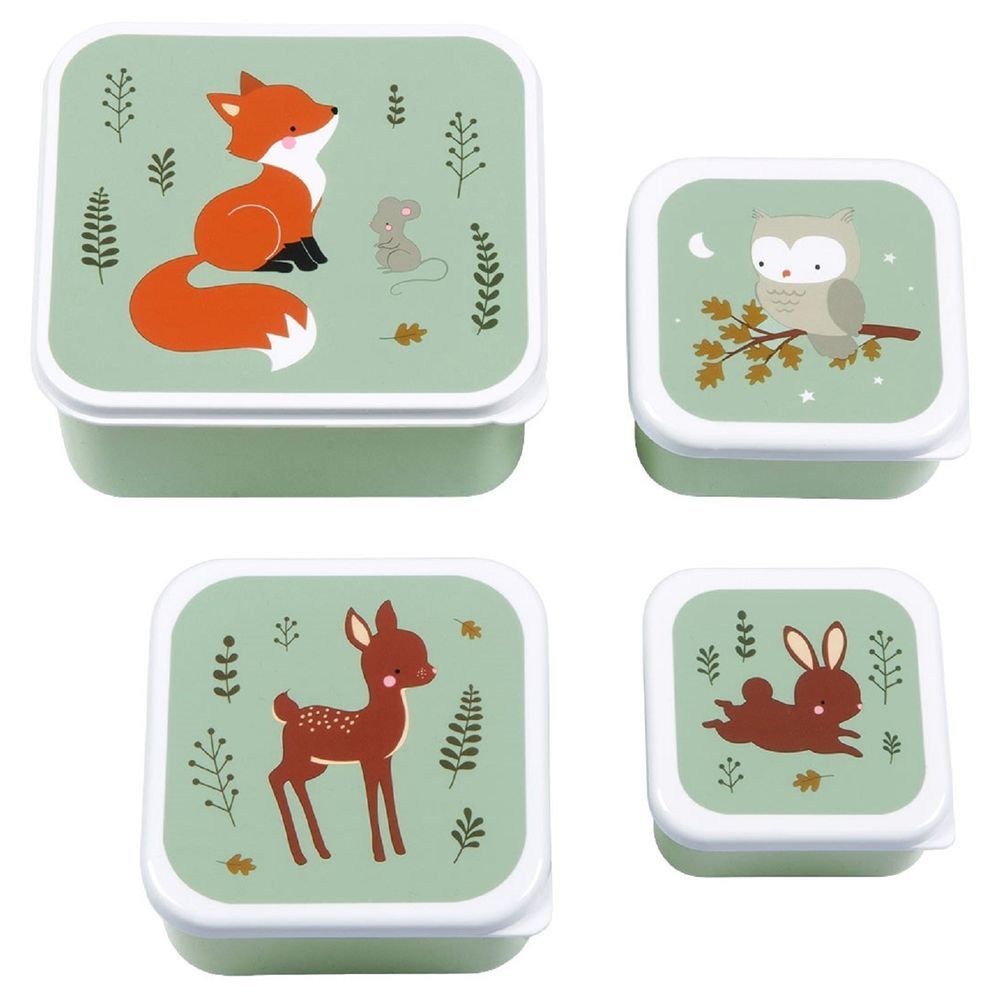 A little Lovely Company - Lunch & Snack Box Set - Forest Friends