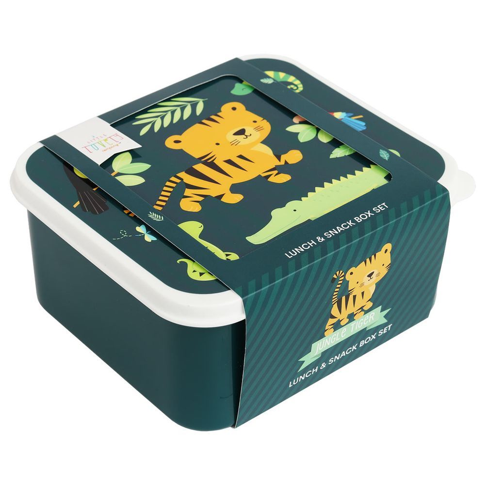 A little Lovely Company - Lunch & Snack Box Set - Jungle Tiger