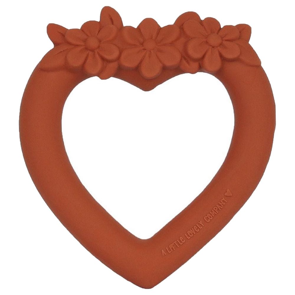 A little Lovely Company - Teething Ring Sweet Heart - Terracotta