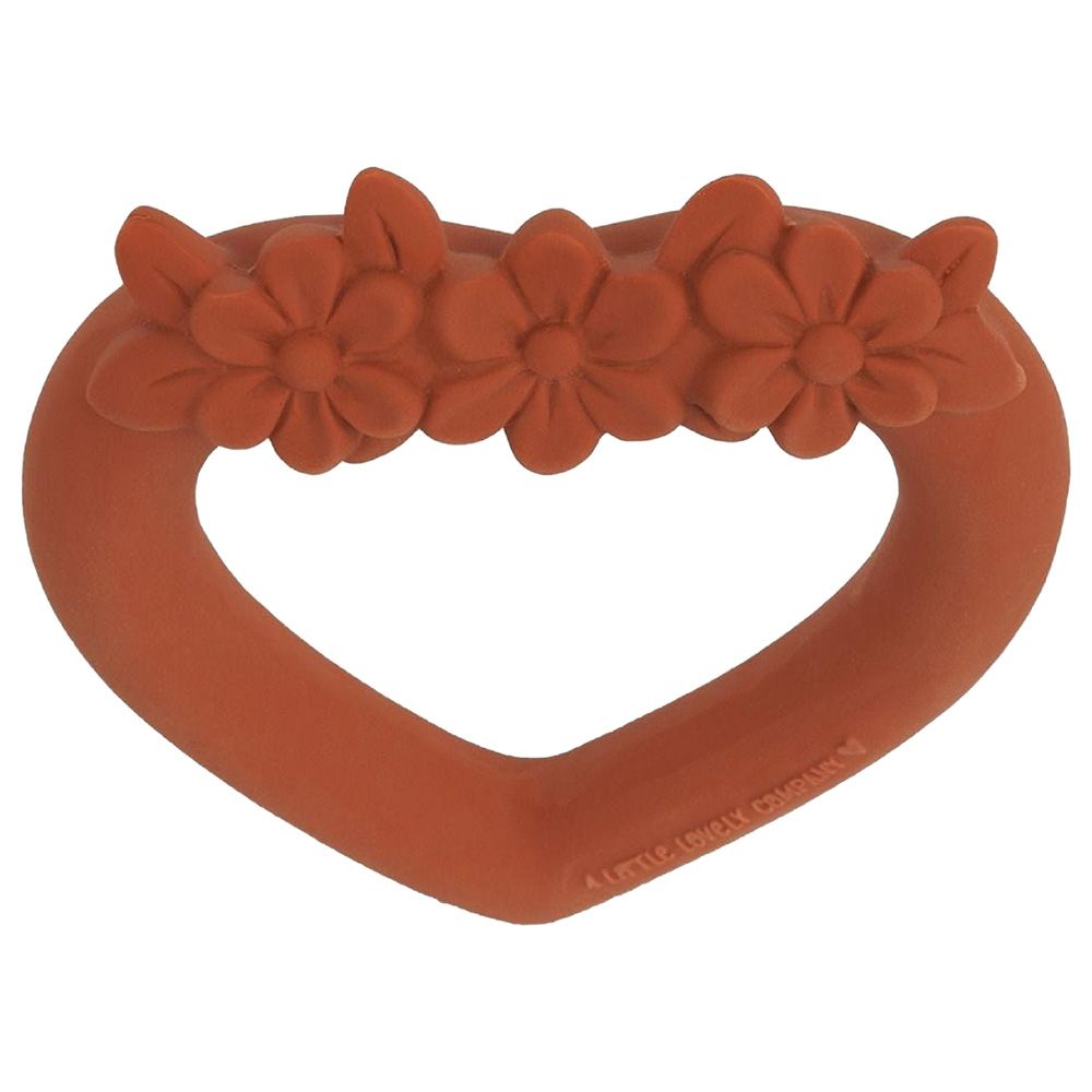 A little Lovely Company - Teething Ring Sweet Heart - Terracotta