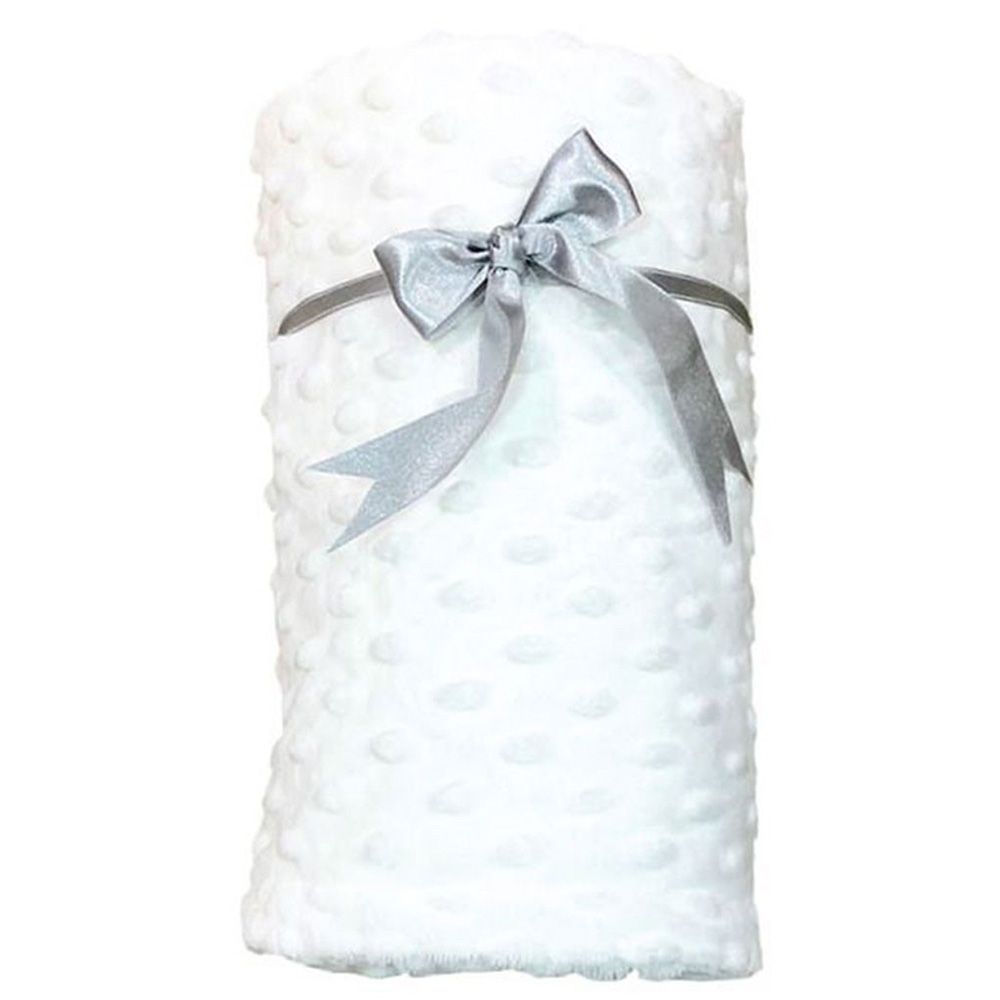 Impressions - Personalized Baby Minky Blanket - White