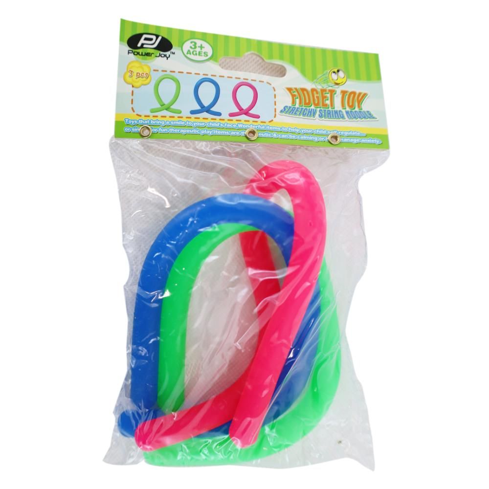 Power Joy - Sensory Toy Stretchy Noodle 3pc - Qty 1- assorted – colour may vary