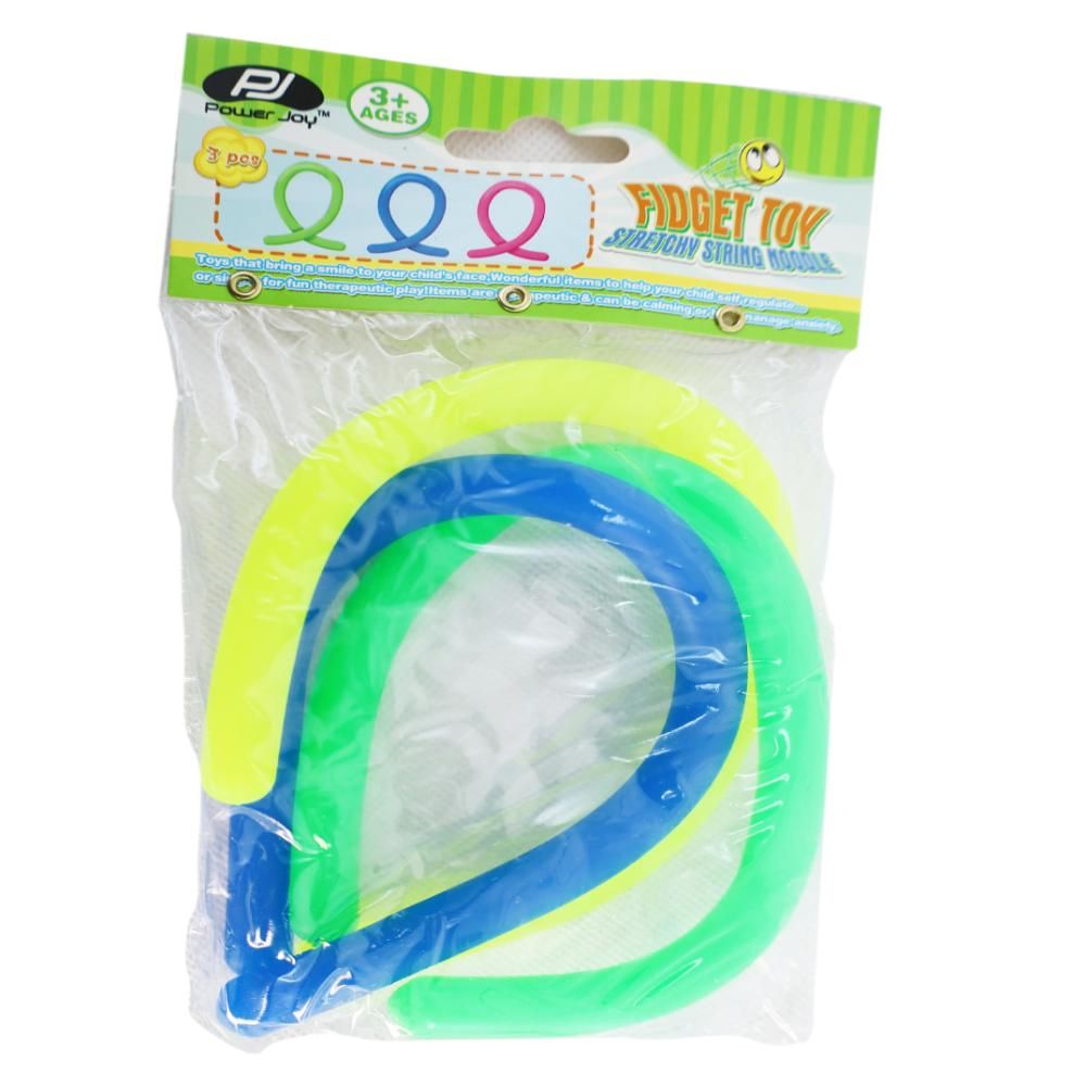 Power Joy - Sensory Toy Stretchy Noodle 3pc - Qty 1- assorted – colour may vary