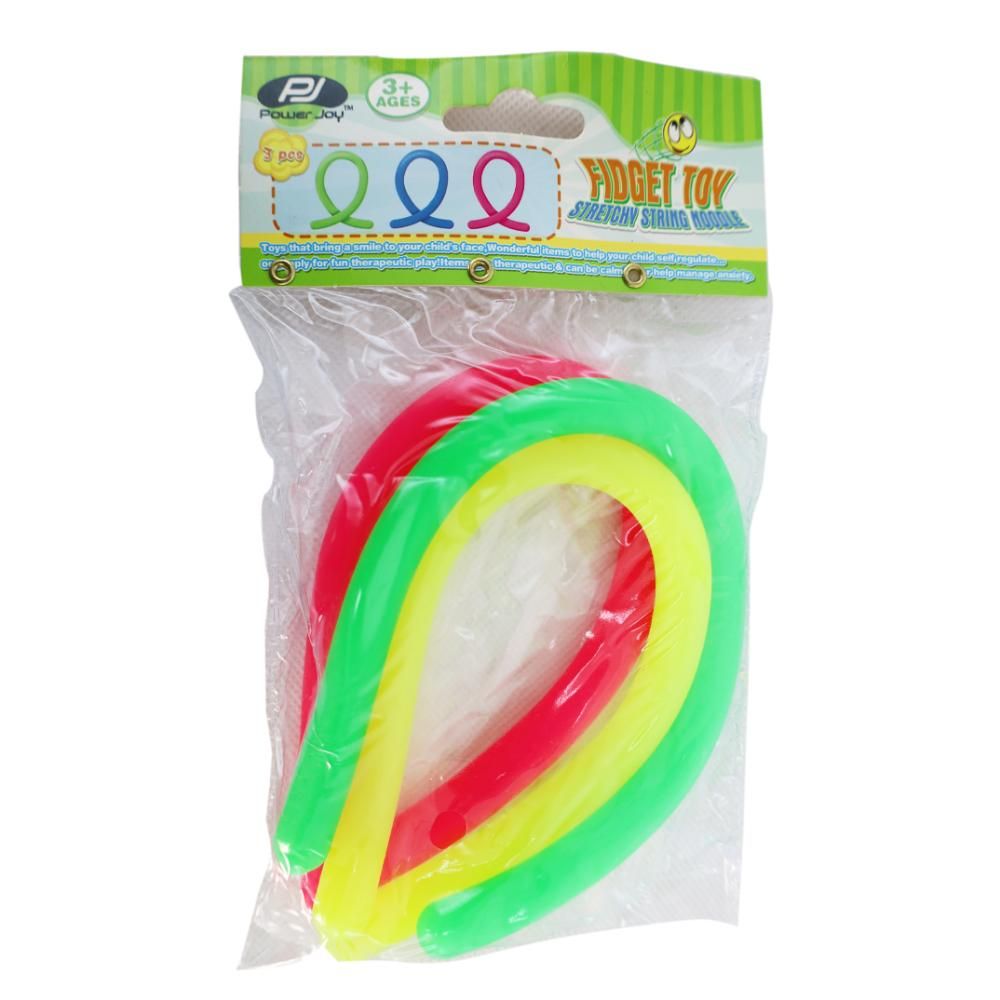 Power Joy - Sensory Toy Stretchy Noodle 3pc - Qty 1- assorted – colour may vary