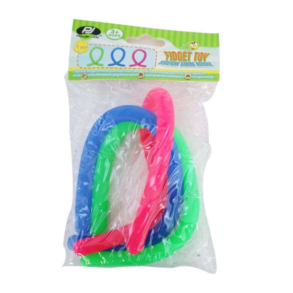 Power Joy - Sensory Toy Stretchy Noodle 3pc - Qty 1- assorted – colour may vary